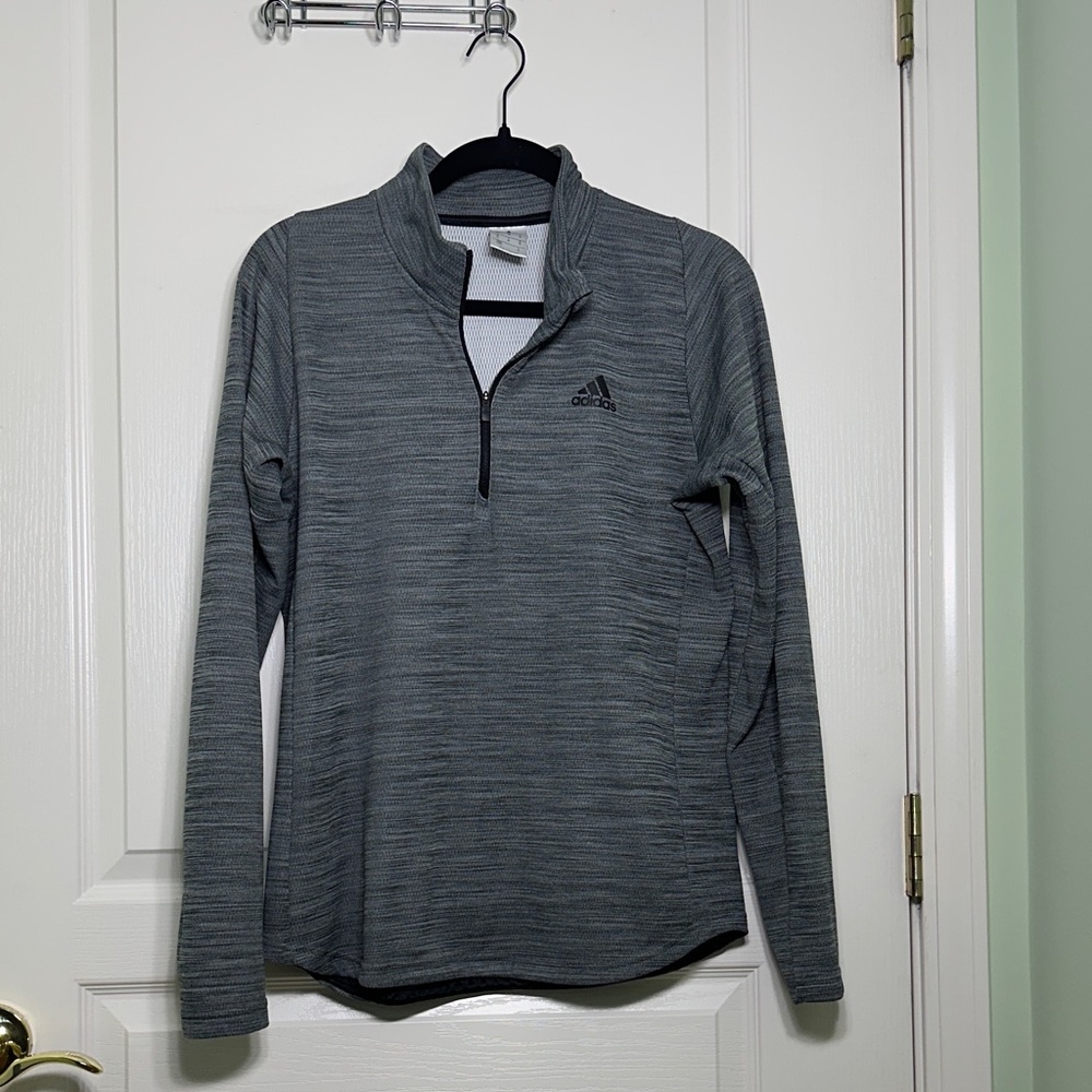Adidas Gray 1/4 Zip Pullover - Medium